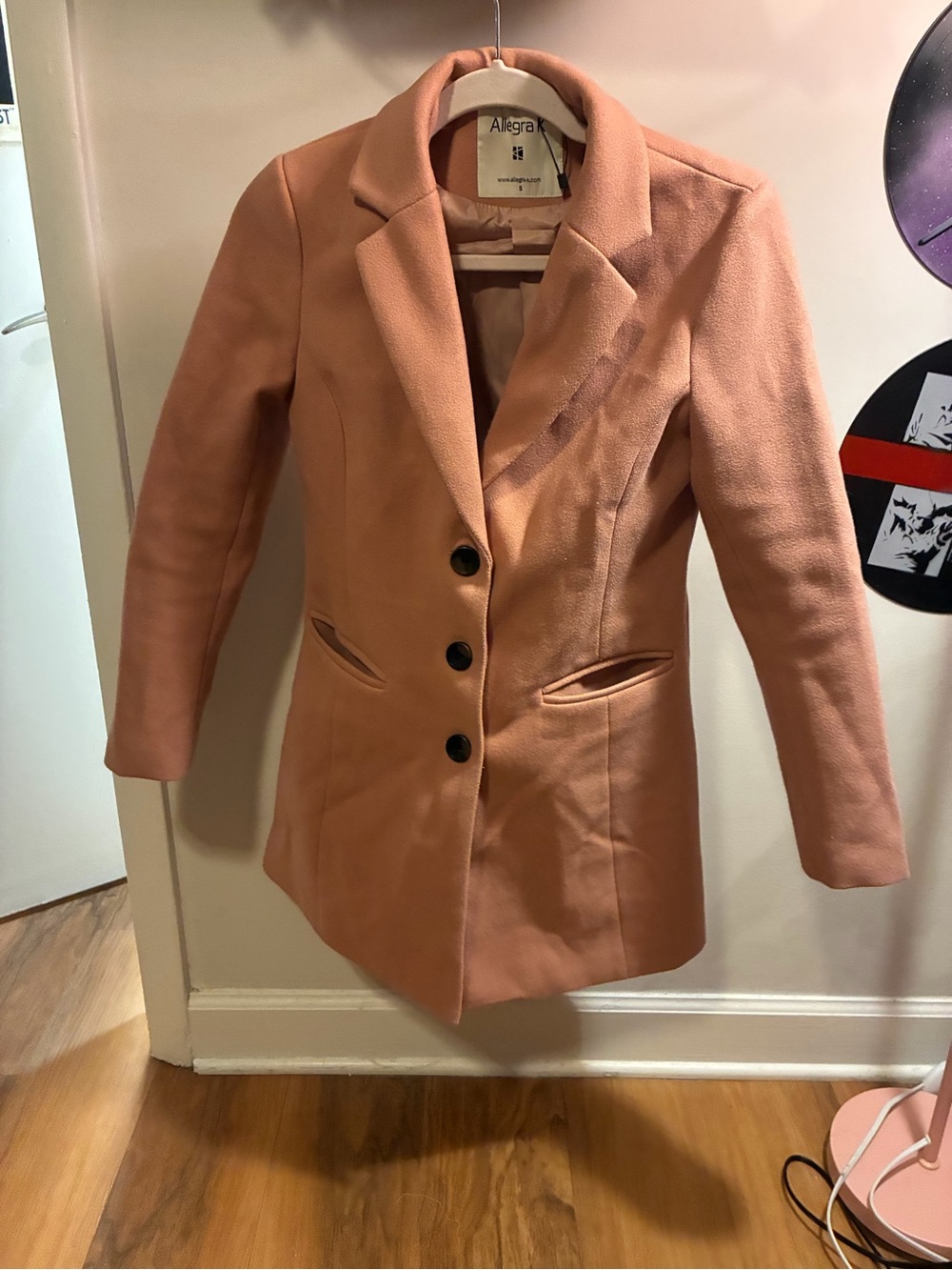 Allegra Women's Dusty Rose Tailored Wool-Blend Coat
